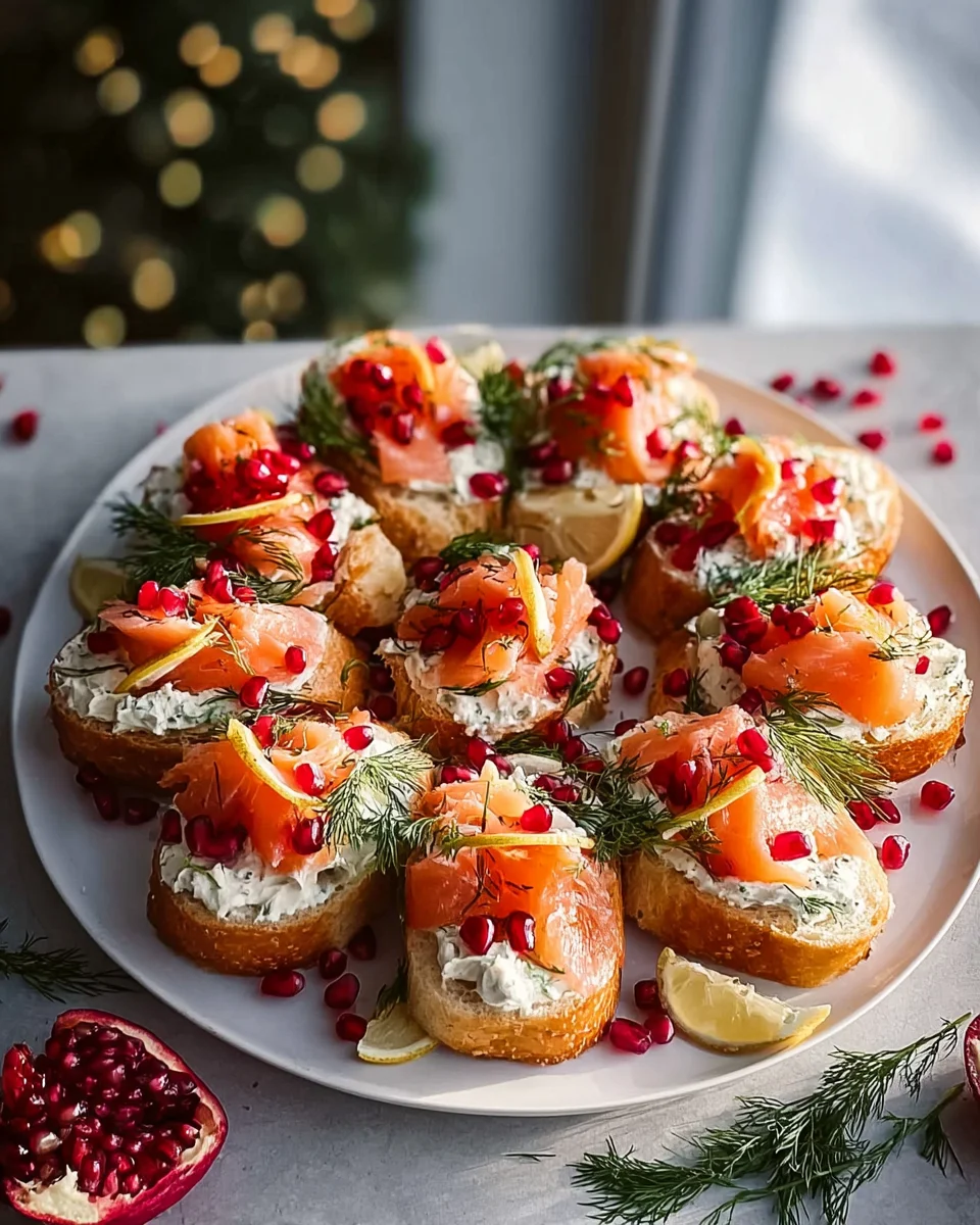 Christmas Smoked Salmon Bruschetta Wreath: Festive Appetizer!