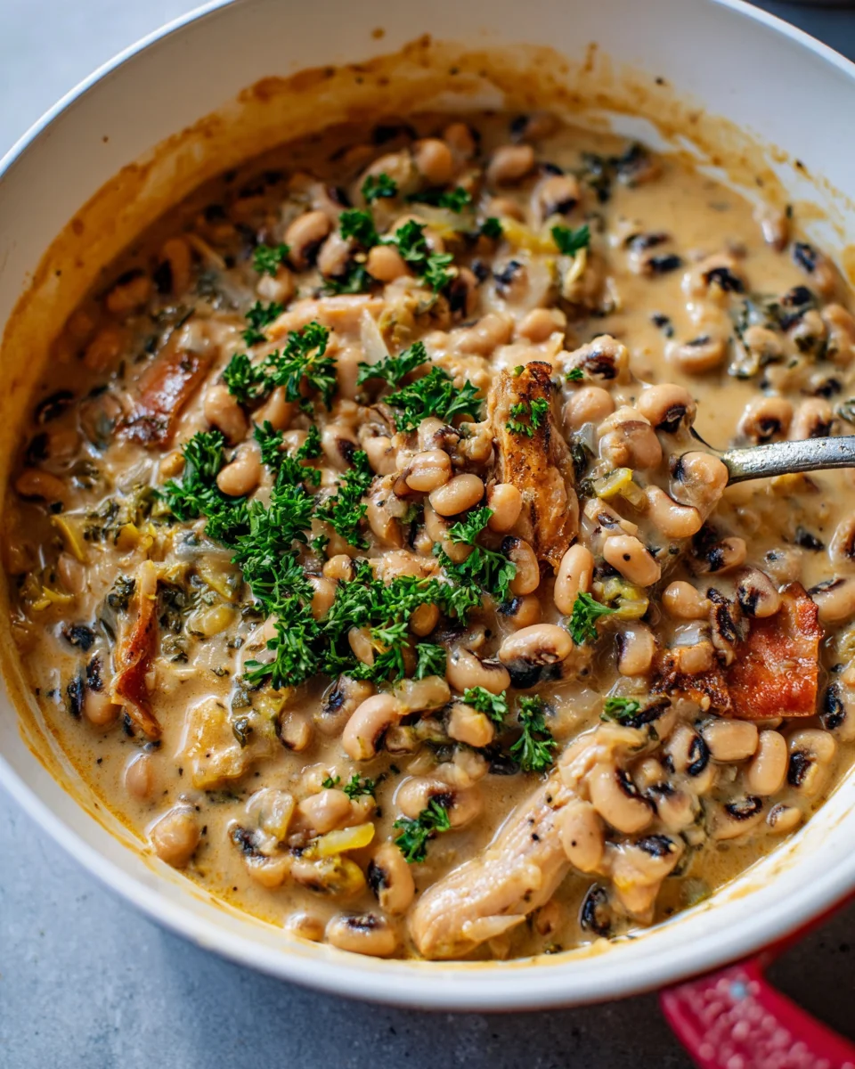 Delicious Creamy Black Eyed Peas Recipe with Beef Twist!