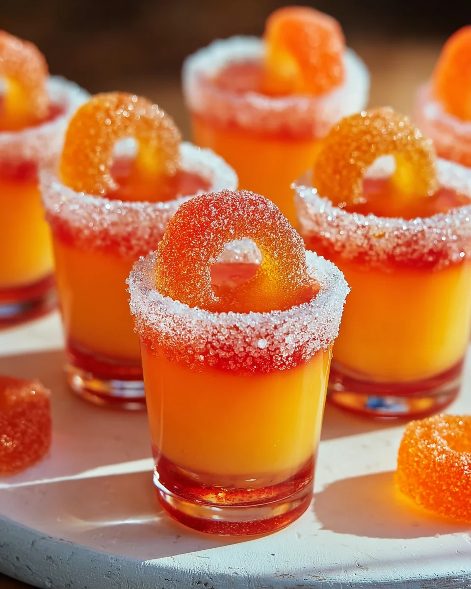 Delicious Peach Ring Pop Shots: Fun Non-Alcoholic Treats!