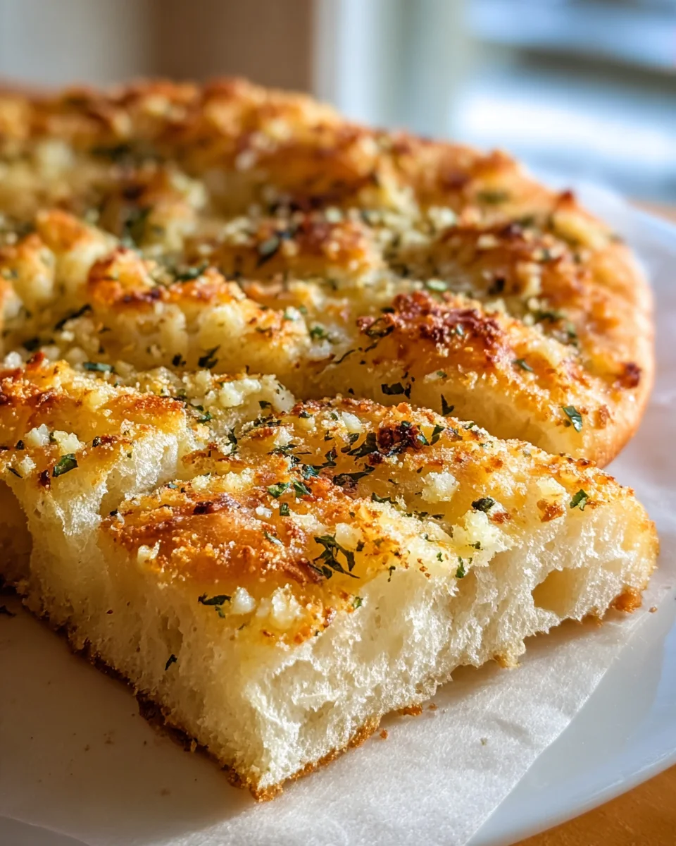 Crispy And Cheesy Garlic Parmesan Focaccia Bread