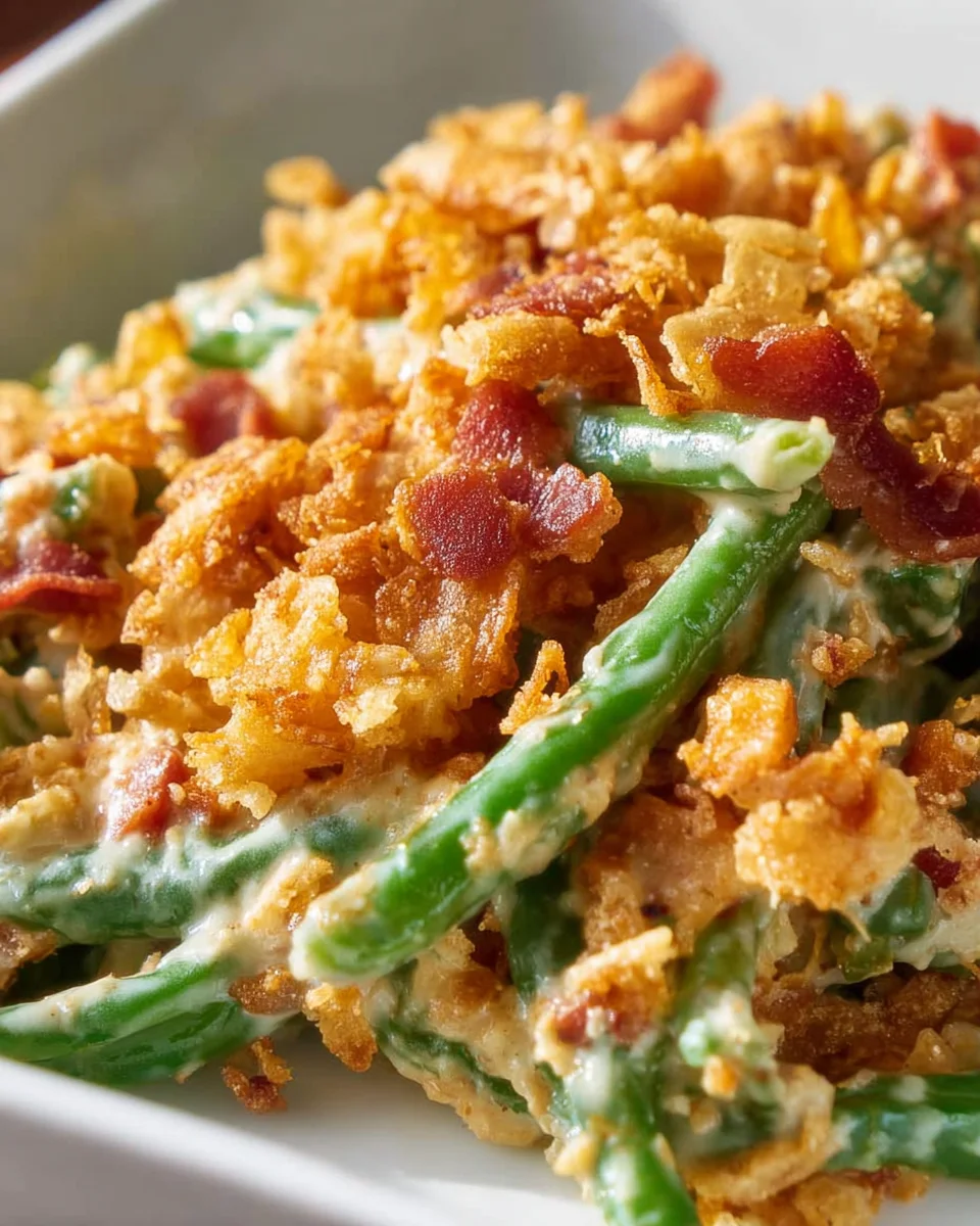 Cream Cheese Beef Green Bean Casserole