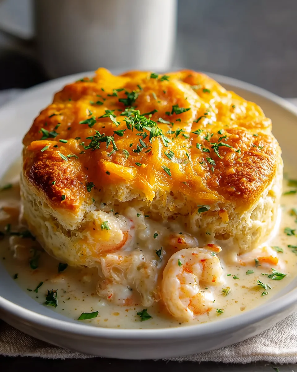 Ultimate Shrimp Lobster Cheddar Bay Biscuit Pot Pie Recipe