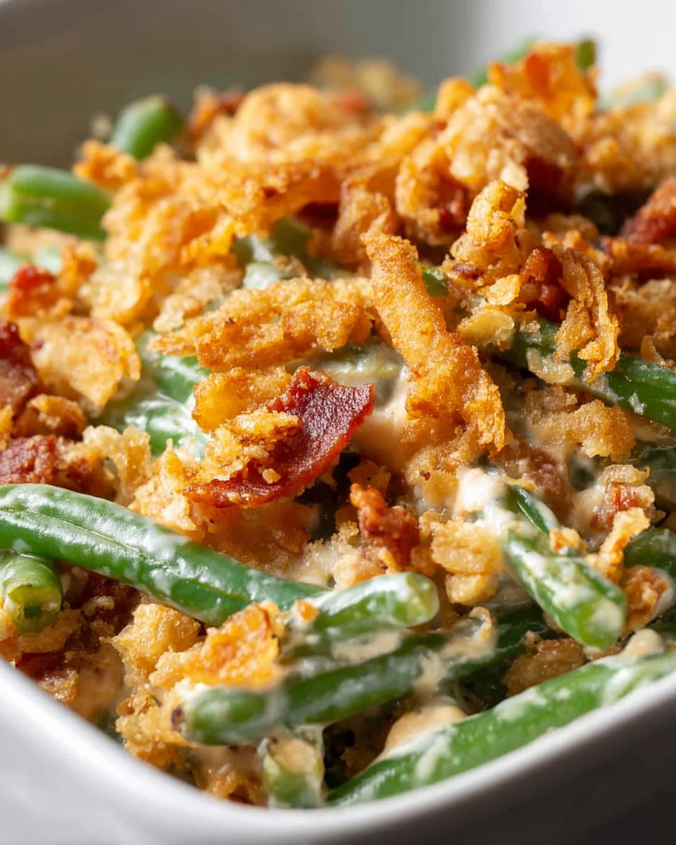 Cream Cheese Beef Bacon Green Bean Casserole Delight Recipe