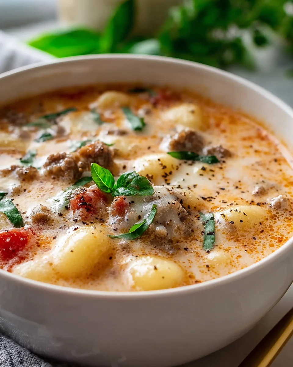 Creamy Beef Italian Sausage Gnocchi Soup Recipe Delight