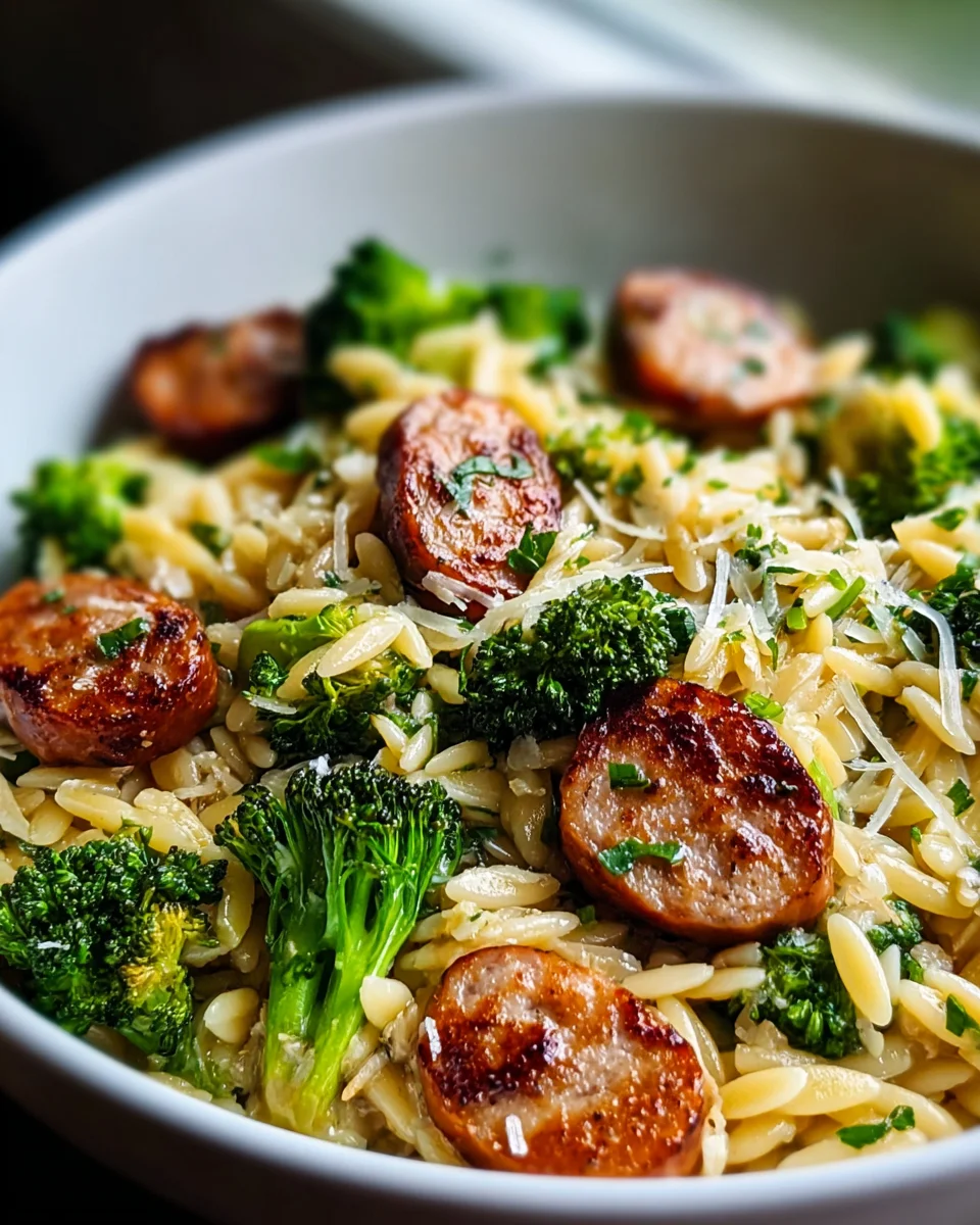 Chicken Sausage & Broccoli Orzo: Quick, Easy Flavor-Packed Meal