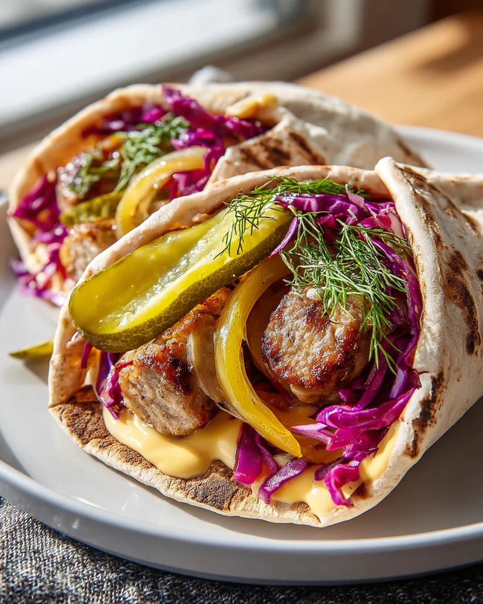 Delicious Weihnachtsmarkt Beef Bratwurst Wraps Recipe