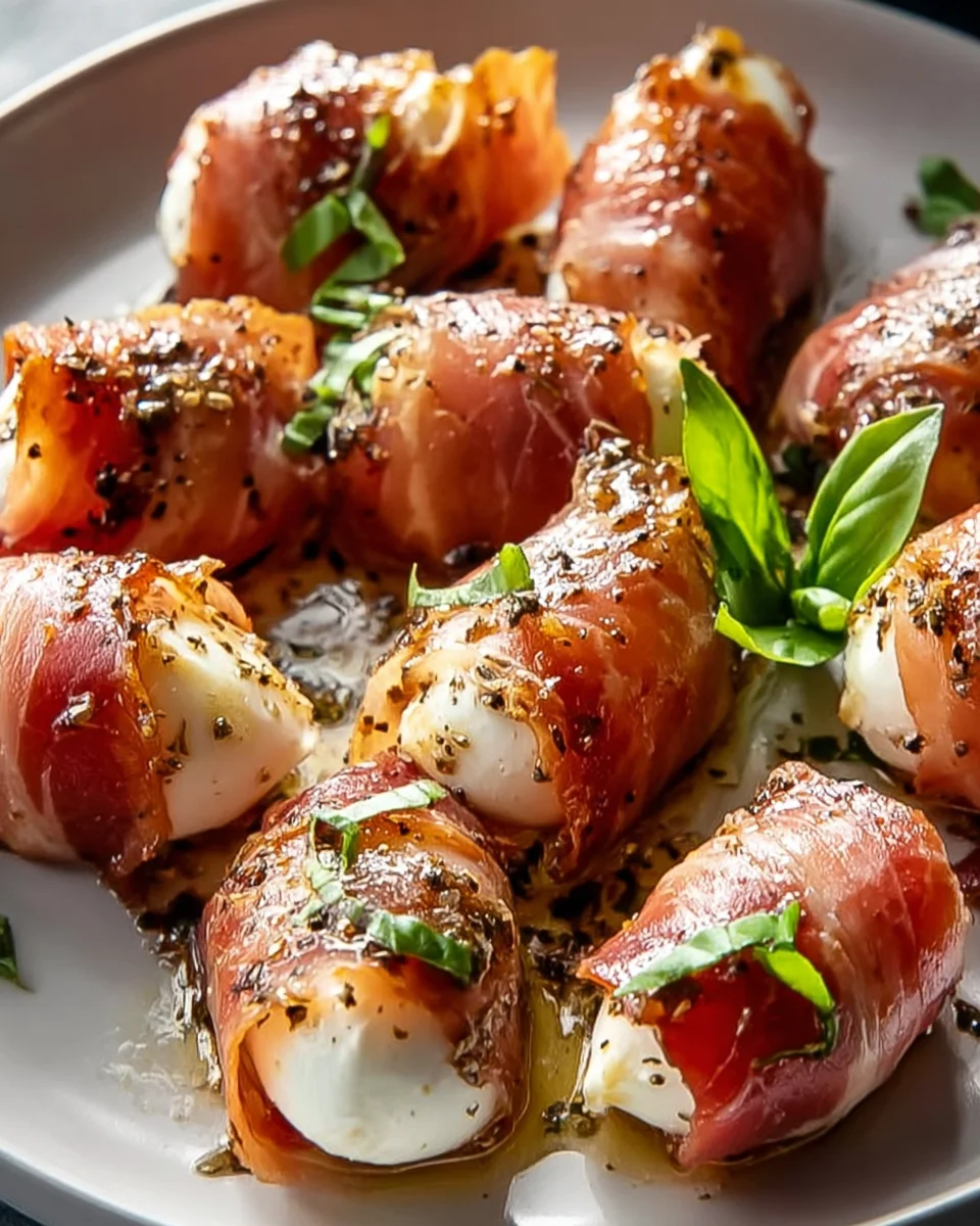 Beef Prosciutto Wrapped Mozzarella Bites: A Savory Delight