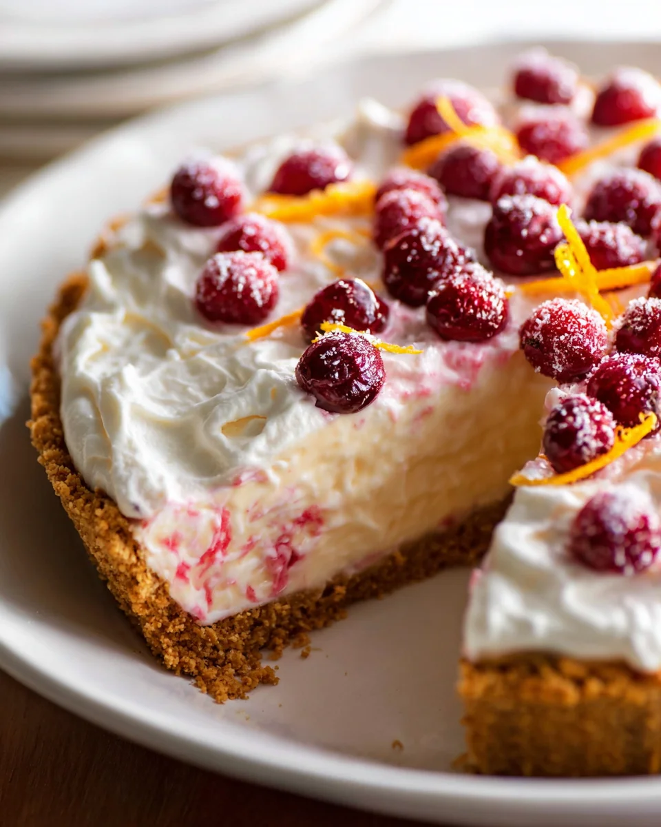 No Bake Cranberry Orange Cream Pie - Easy & Delicious Recipe