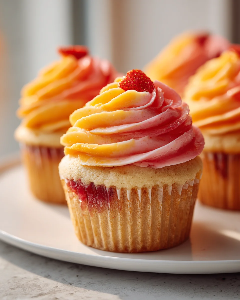 Mango Strawberry Sunset Cupcakes: Delicious Summer Treats!