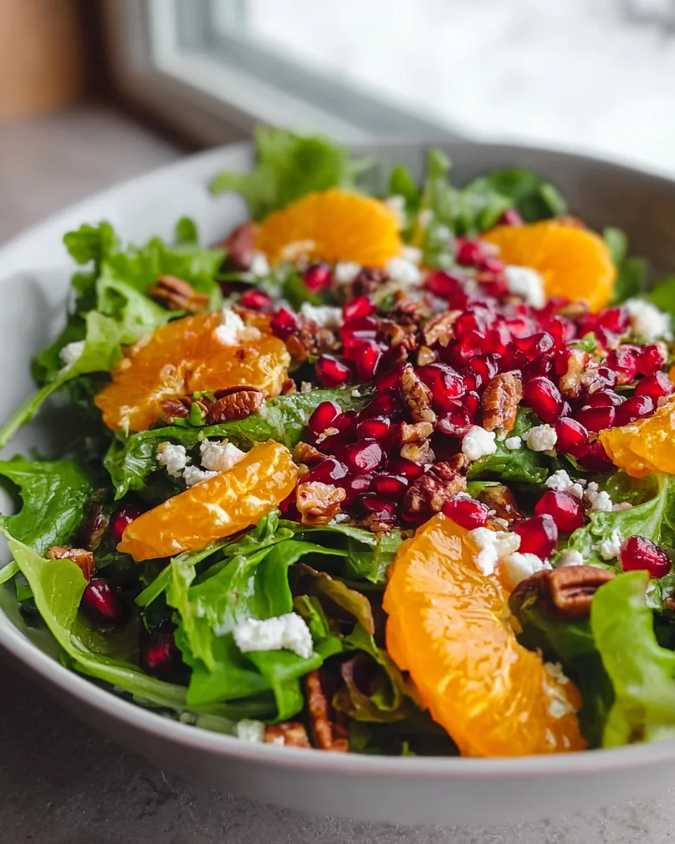 Festive Christmas Salad with Oranges, Pomegranate & Feta