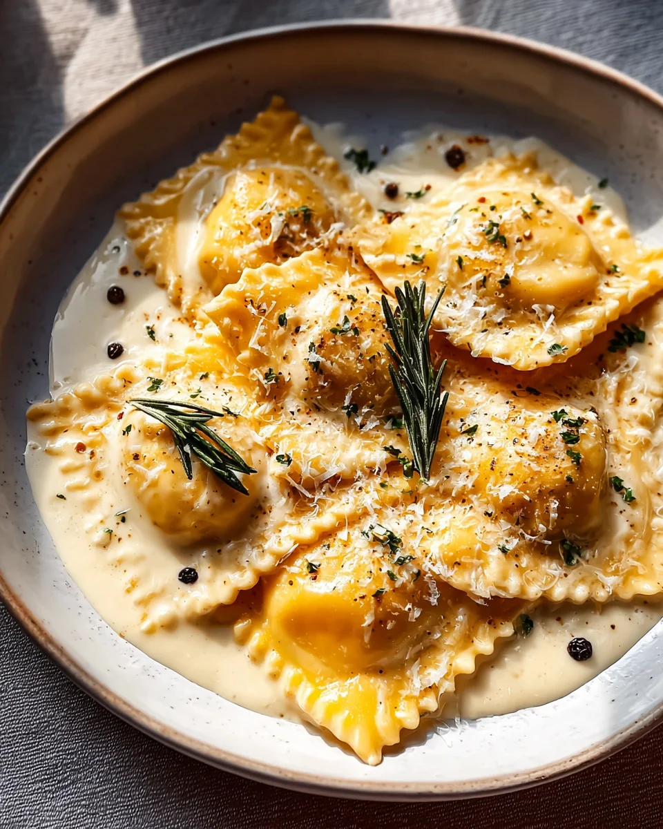 Creamy Butternut Squash Ravioli & Rosemary Sauce Recipe