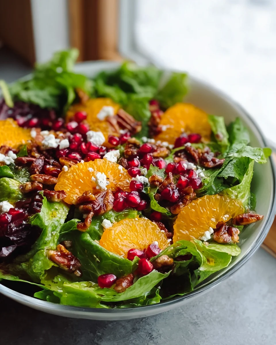 Festive Christmas Salad with Oranges, Pomegranate & Feta