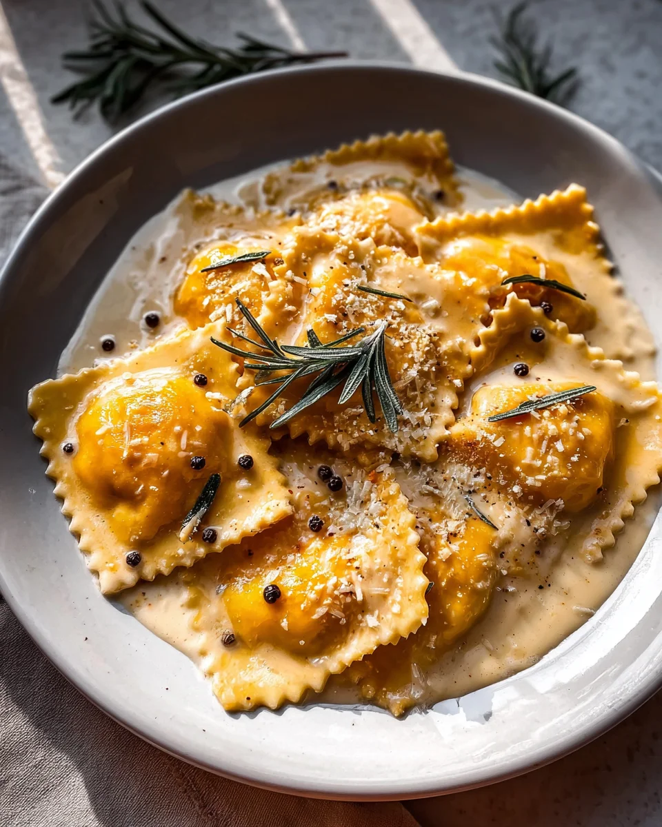 Creamy Butternut Squash Ravioli & Rosemary Sauce Recipe