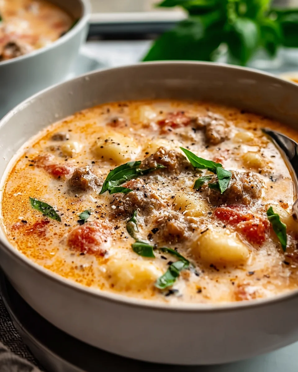 Creamy Beef Italian Sausage Gnocchi Soup Recipe Delight