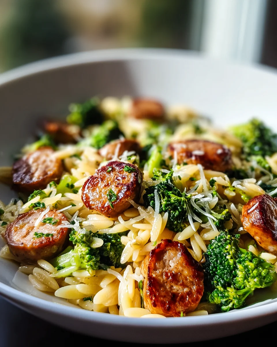 Chicken Sausage & Broccoli Orzo: Quick, Easy Flavor-Packed Meal