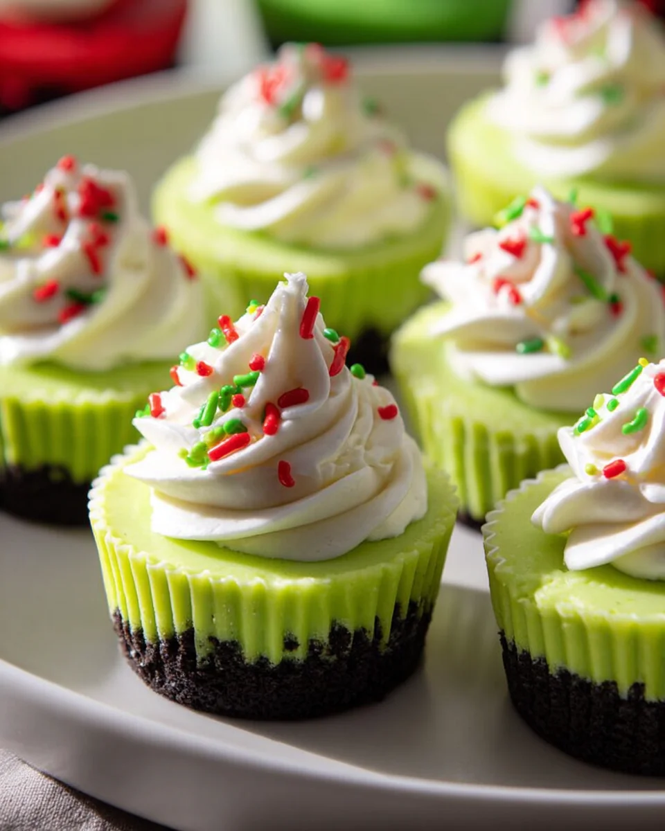Festive Grinch Mini Cheesecakes: Easy Holiday Treat Recipe!