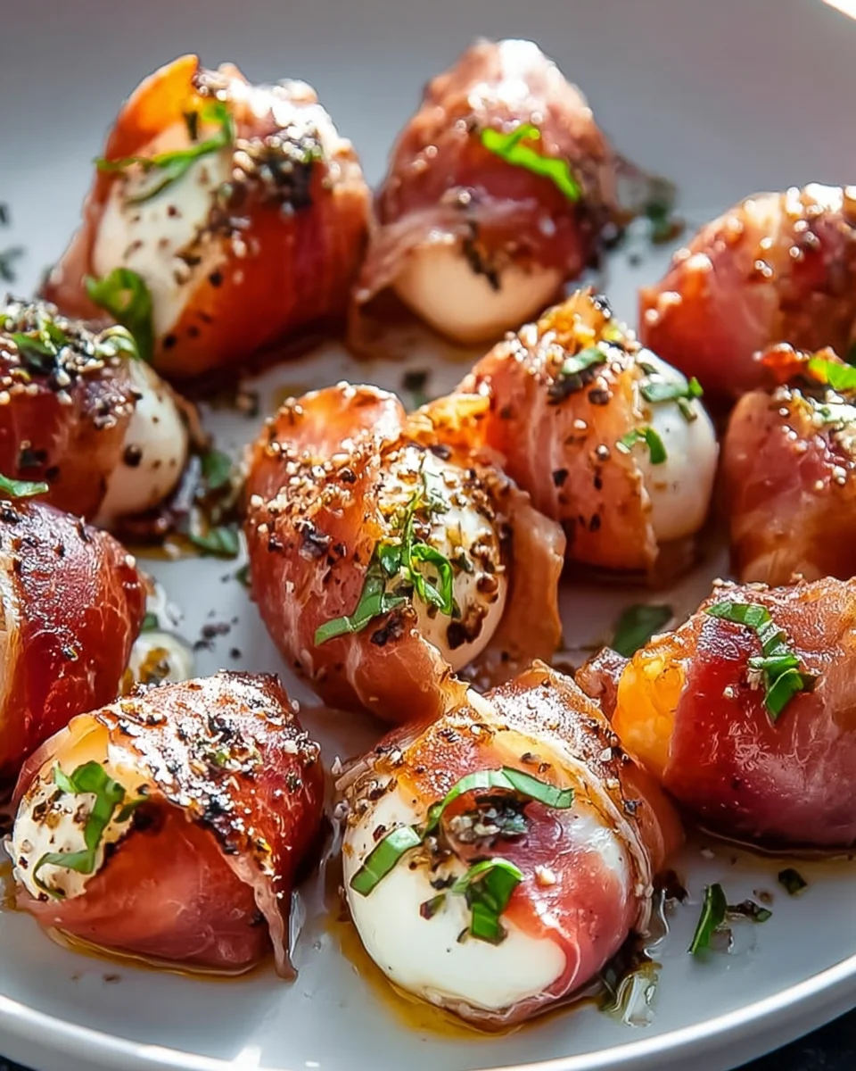 Beef Prosciutto Wrapped Mozzarella Bites: A Savory Delight