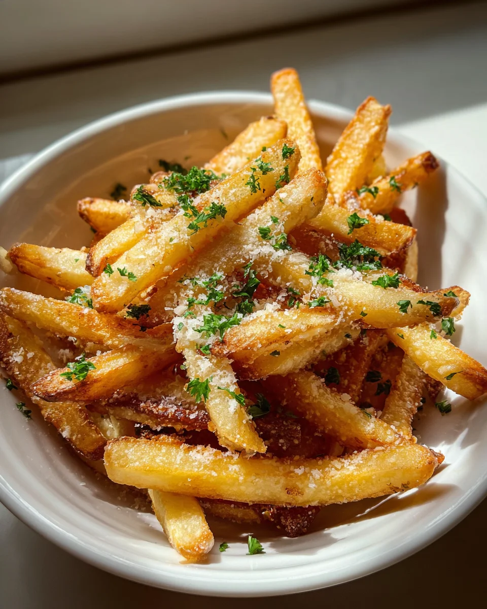 Crispy Garlic Parmesan Fries - Irresistibly Delicious Snack!