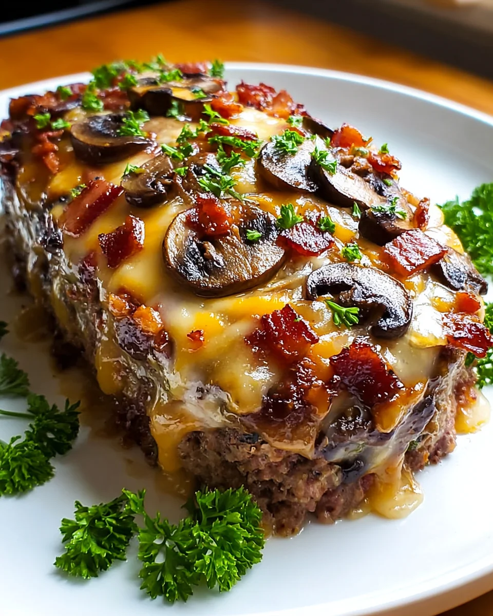 Delicious Swiss Beef Bacon Mushroom Meatloaf Recipe to Try!