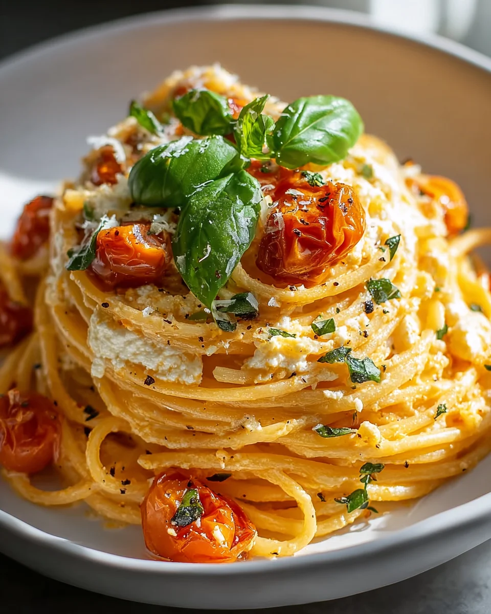 Delicious Roasted Tomato and Garlic Ricotta Pasta Recipe