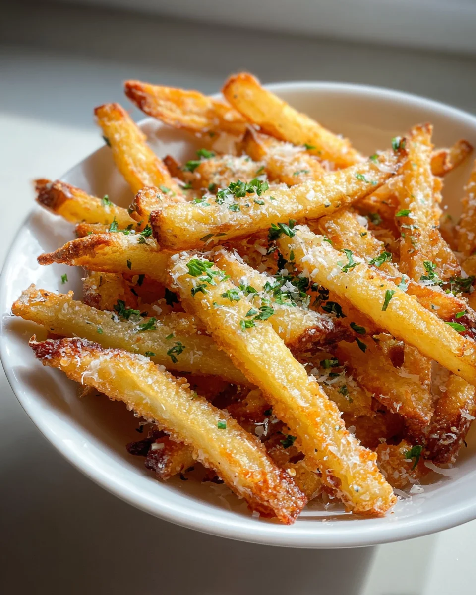 Crispy Garlic Parmesan Fries - Irresistibly Delicious Snack!