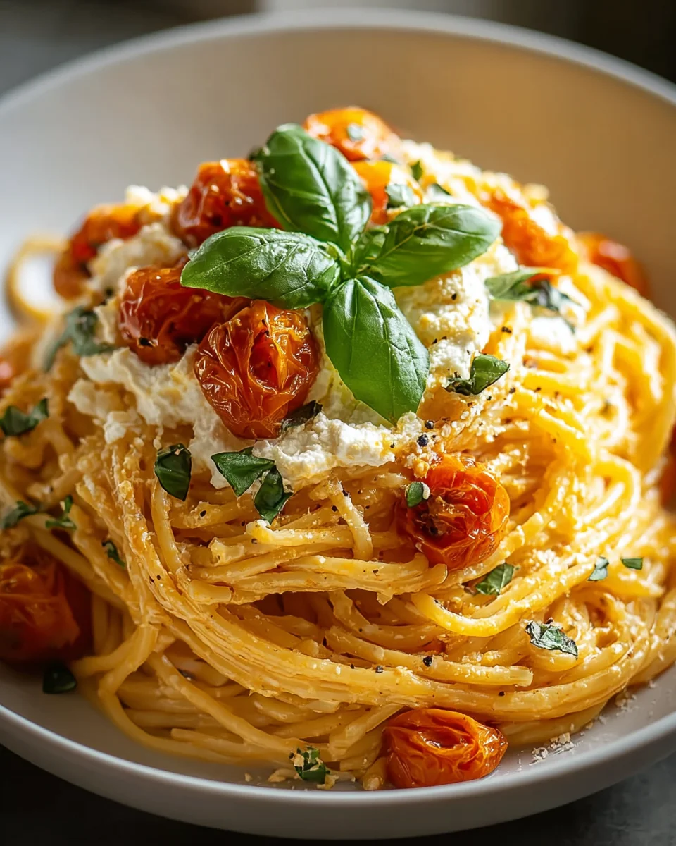 Delicious Roasted Tomato and Garlic Ricotta Pasta Recipe
