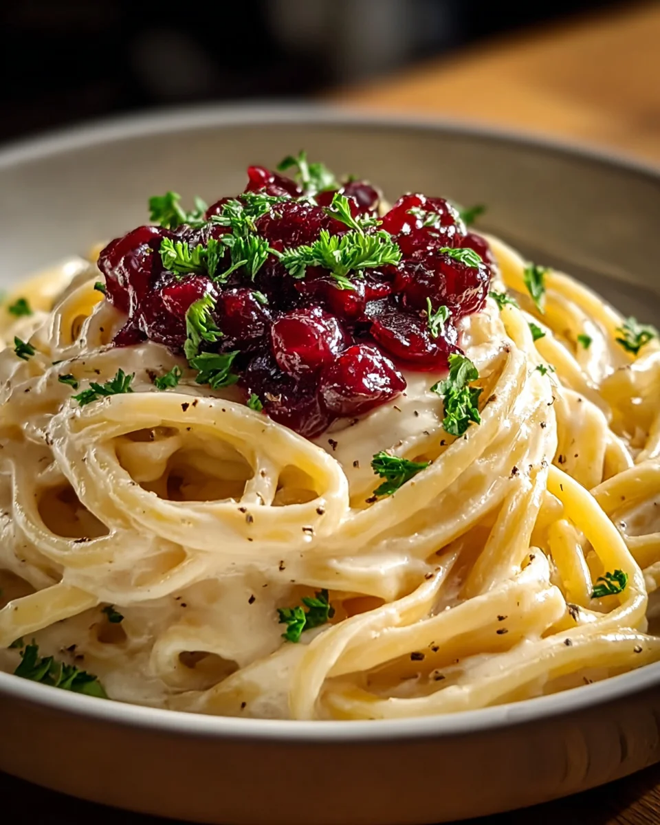 Delicious Brie Pasta with Non-Alcoholic Berry Compote Recipe