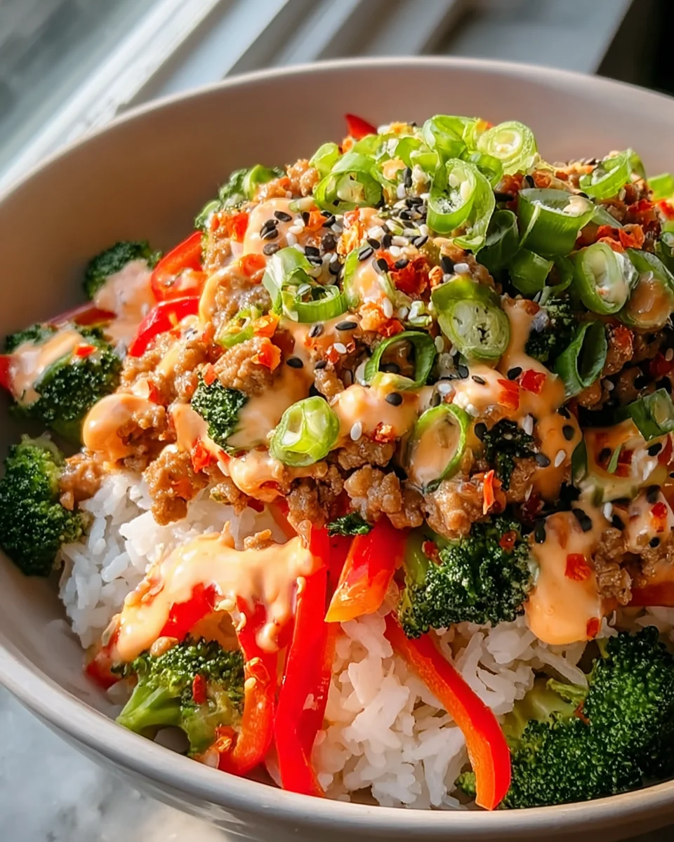 Bang Bang Ground Turkey Rice Bowls: Quick & Flavorful Meal!