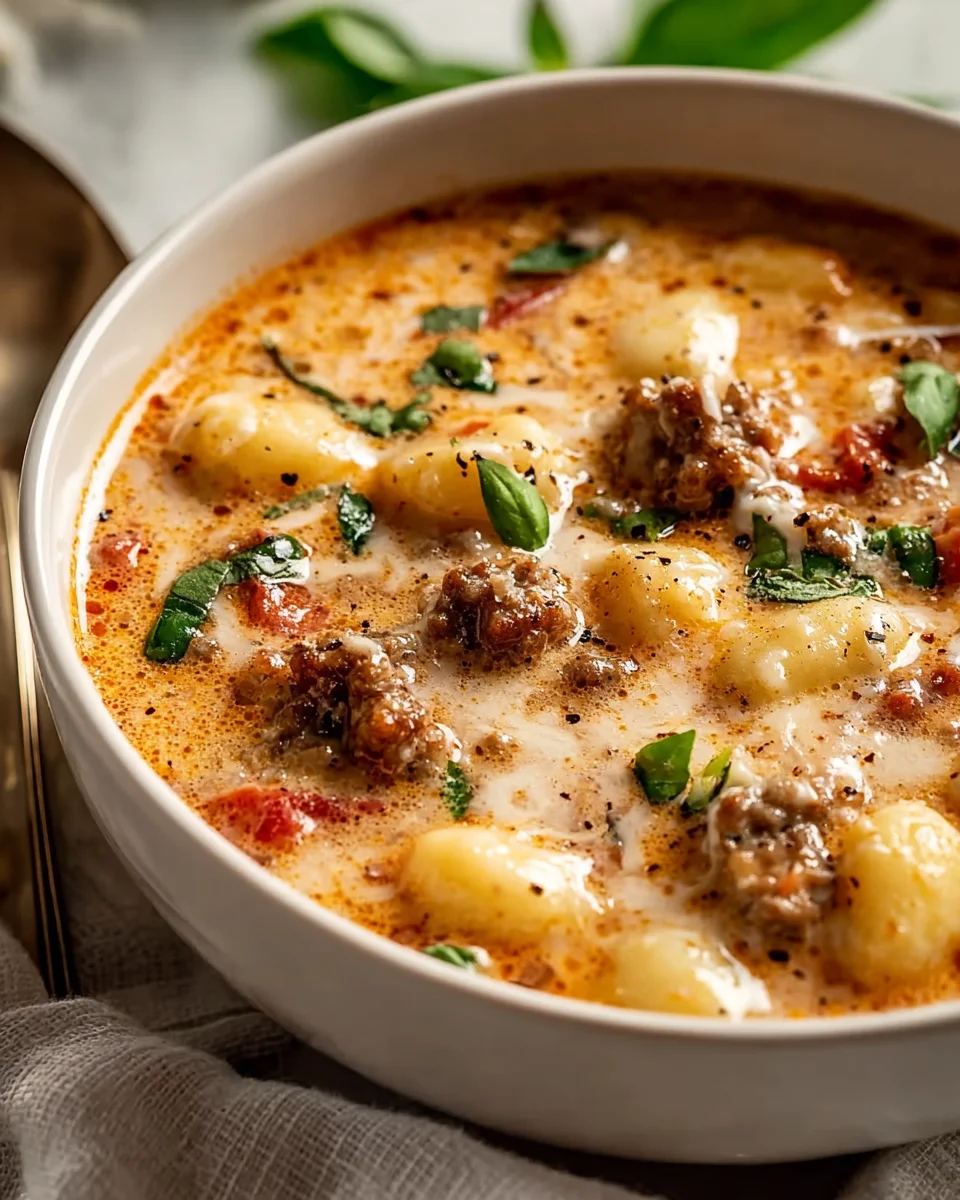 Creamy Beef Italian Sausage Gnocchi Soup Recipe Delight