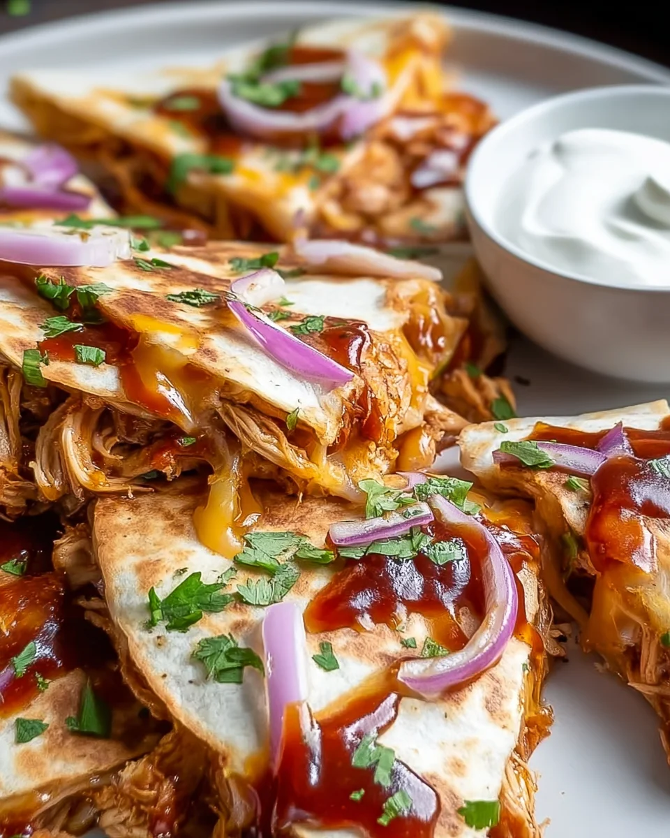 Hot Honey BBQ Chicken Quesadillas: Sweet & Spicy Delight!