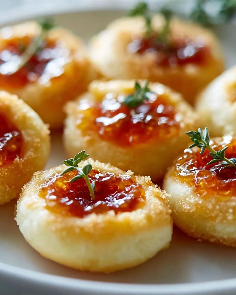 Cheesy Thumbprint Appetizers with Spicy Pepper Jelly Delight