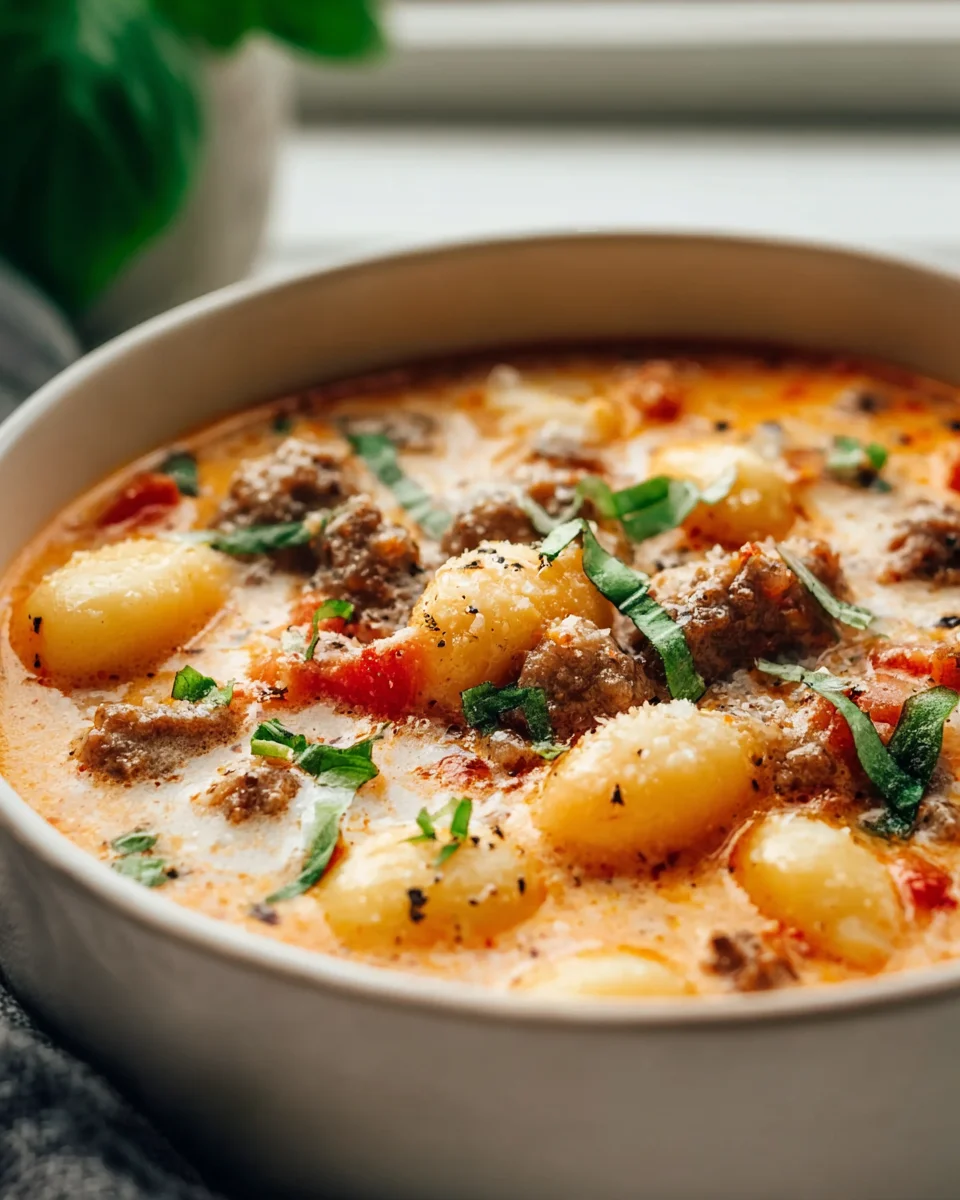Creamy Beef Italian Sausage Gnocchi Soup Recipe Delight
