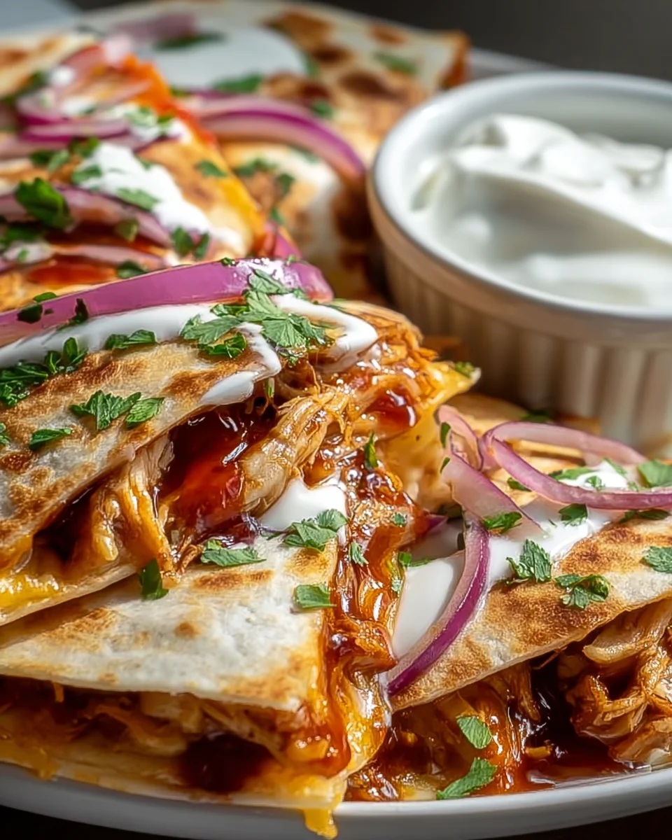 Hot Honey BBQ Chicken Quesadillas: Sweet & Spicy Delight!