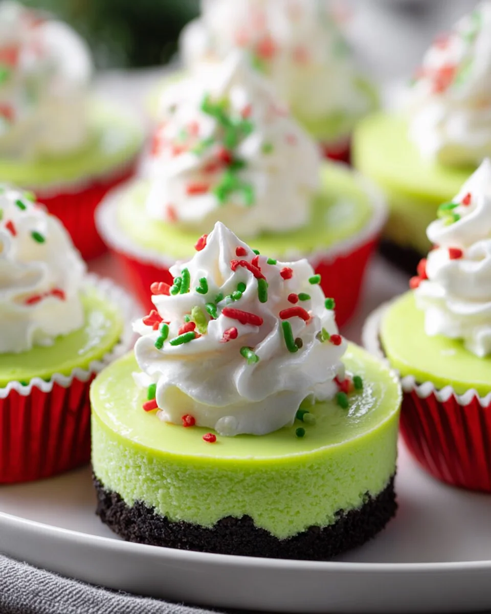 Grinch Mini Cheesecakes: Festive Treats for the Holidays!