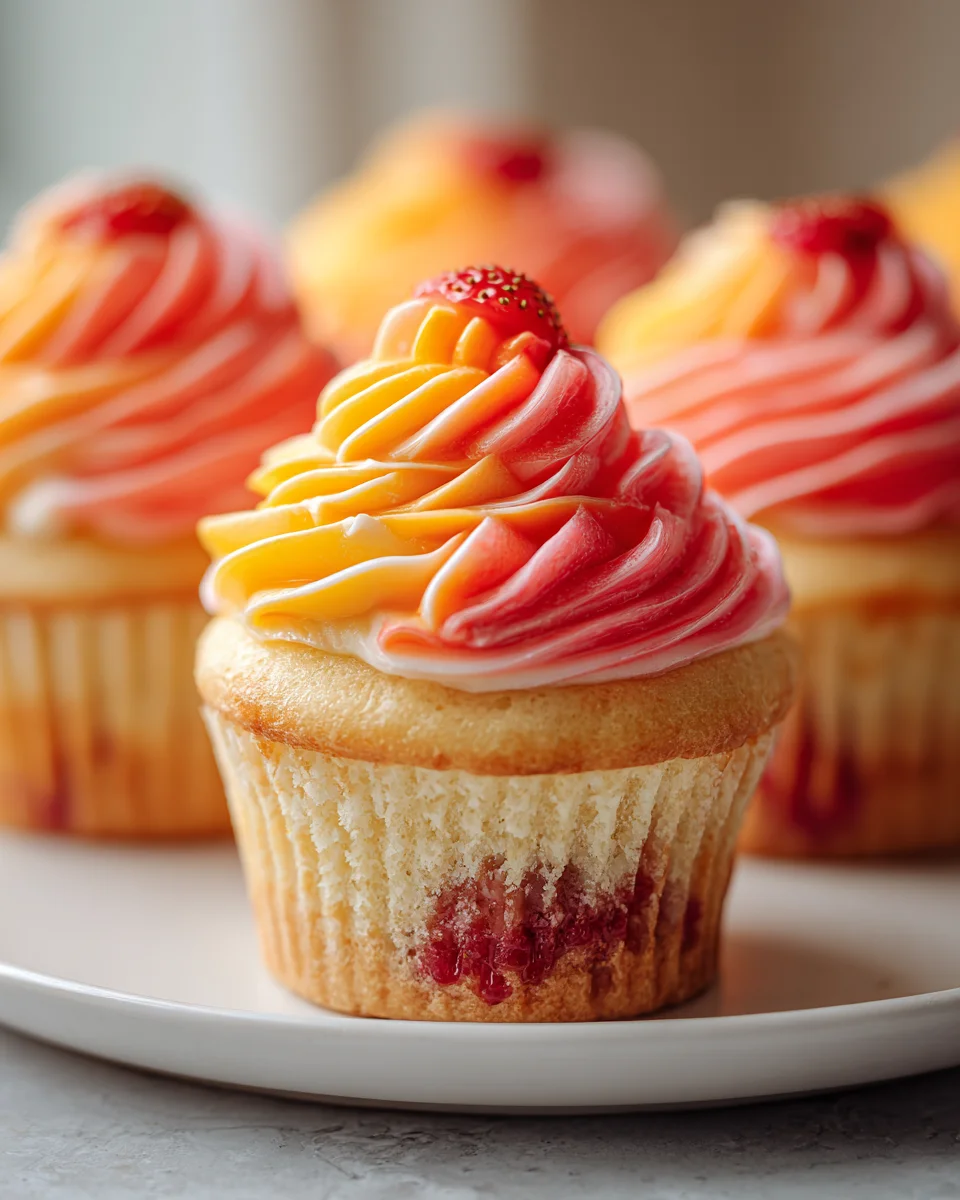 Mango Strawberry Sunset Cupcakes: Delicious Summer Treats!