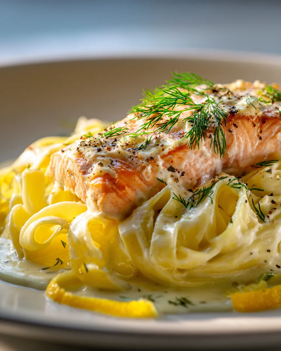 Best Baked Salmon Pasta with Creamy Lemon Sauce
