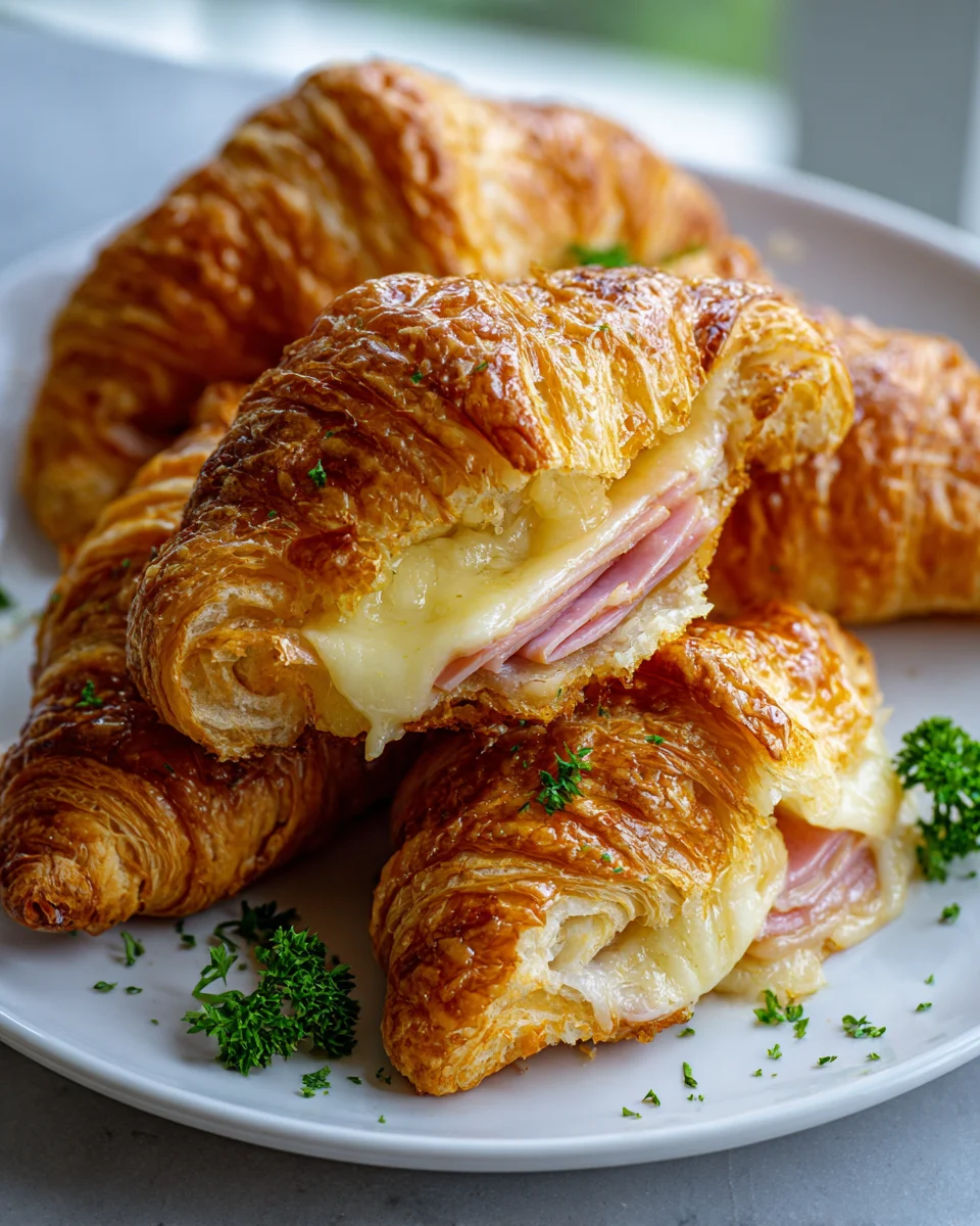 Baked Beef Ham & Cheese Croissants - Quick & Delicious!