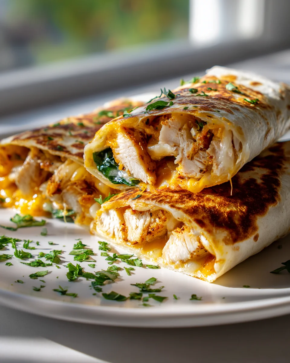 Easy Cheesy Chicken Garlic Wraps Recipe - So Flavorful!