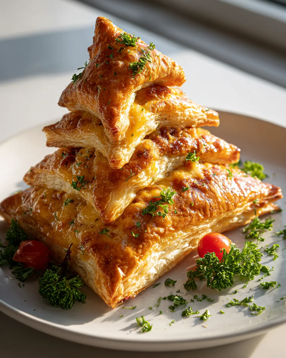 Festive Beef Ham & Cheese Puff Pastry Christmas Trees!