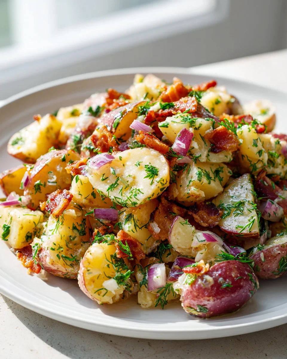 Delicious Warm German Potato Salad: Tangy, Savory & Easy!
