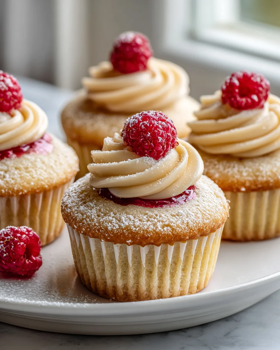 Incredible Almond Wedding Cake Cupcakes & Raspberry Filling