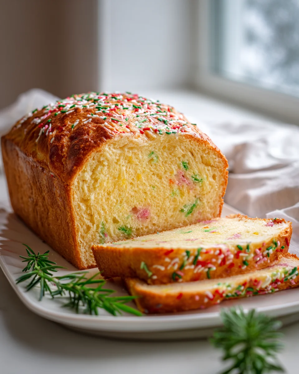 Christmas Sprinkle Buttermilk Bread - Moist & Festive Holiday