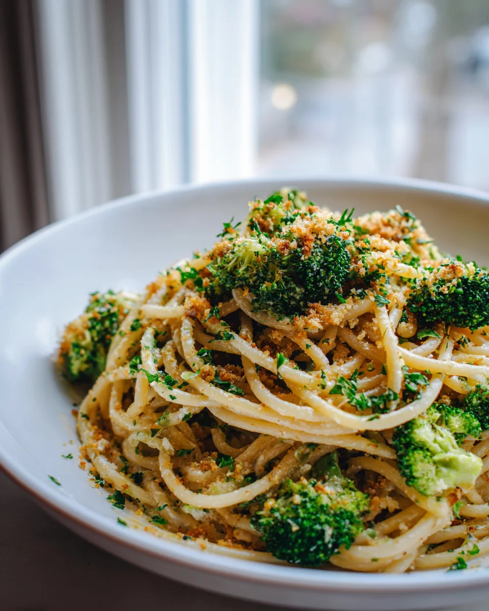 Best Lemon Garlic Broccoli Pasta with Crunchy Breadcrumbs