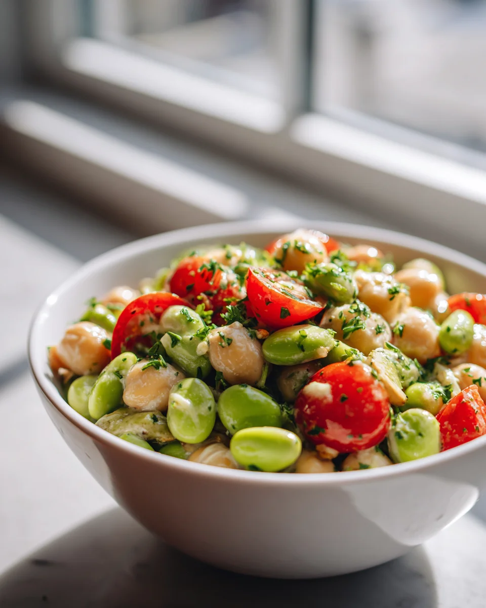 High-Protein Edamame Chickpea Salad: Quick & Healthy Meal