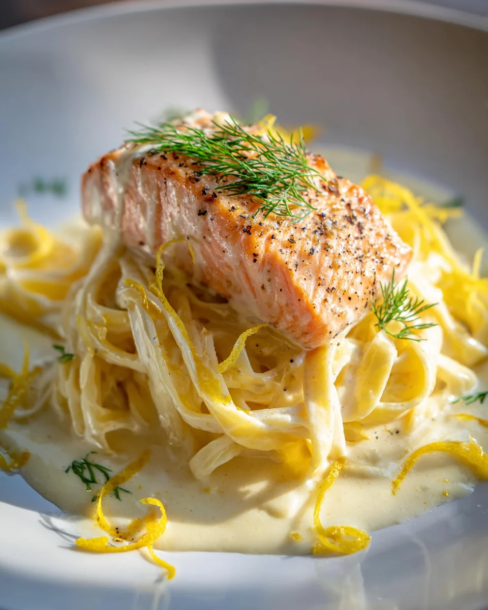 Best Baked Salmon Pasta with Creamy Lemon Sauce