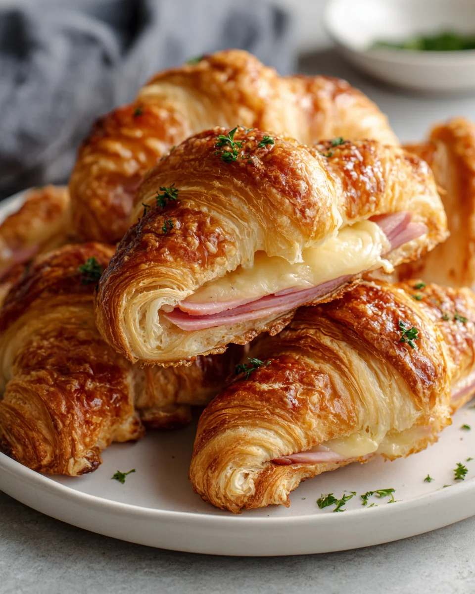 Baked Beef Ham & Cheese Croissants - Quick & Delicious!