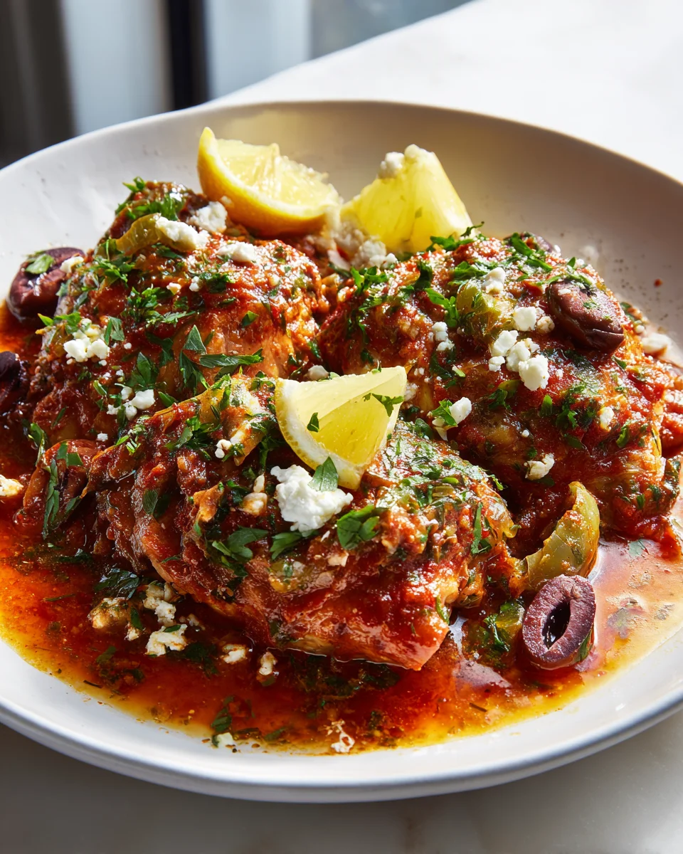 Slow Cooker Greek Chicken - Easy, Flavorful & Tender