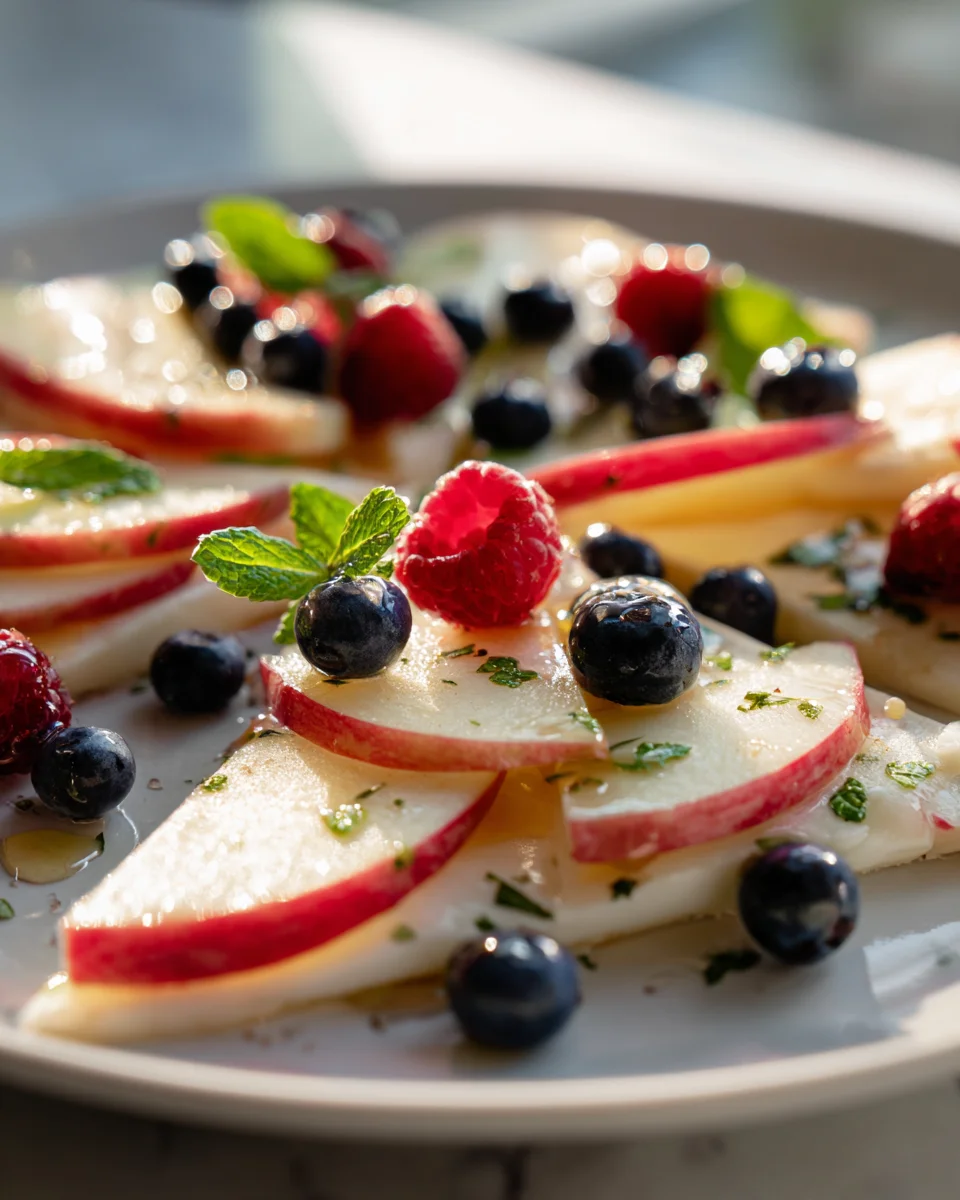 Frozen Yogurt Apple Slice Bark with Berries - Refreshing Treat!