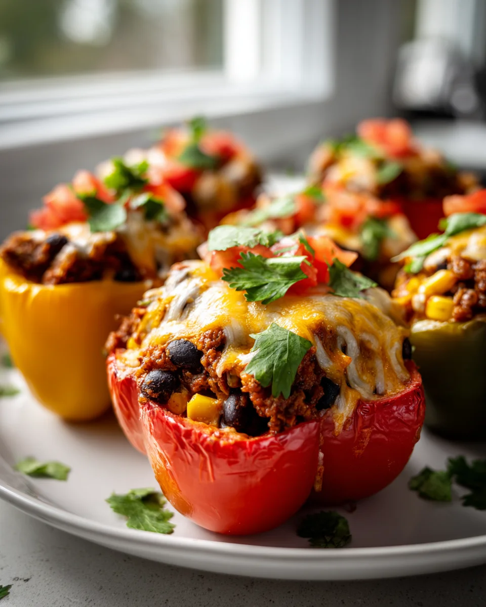 Beef Chili Taco Stuffed Peppers: Flavorful & Fun Dinner!