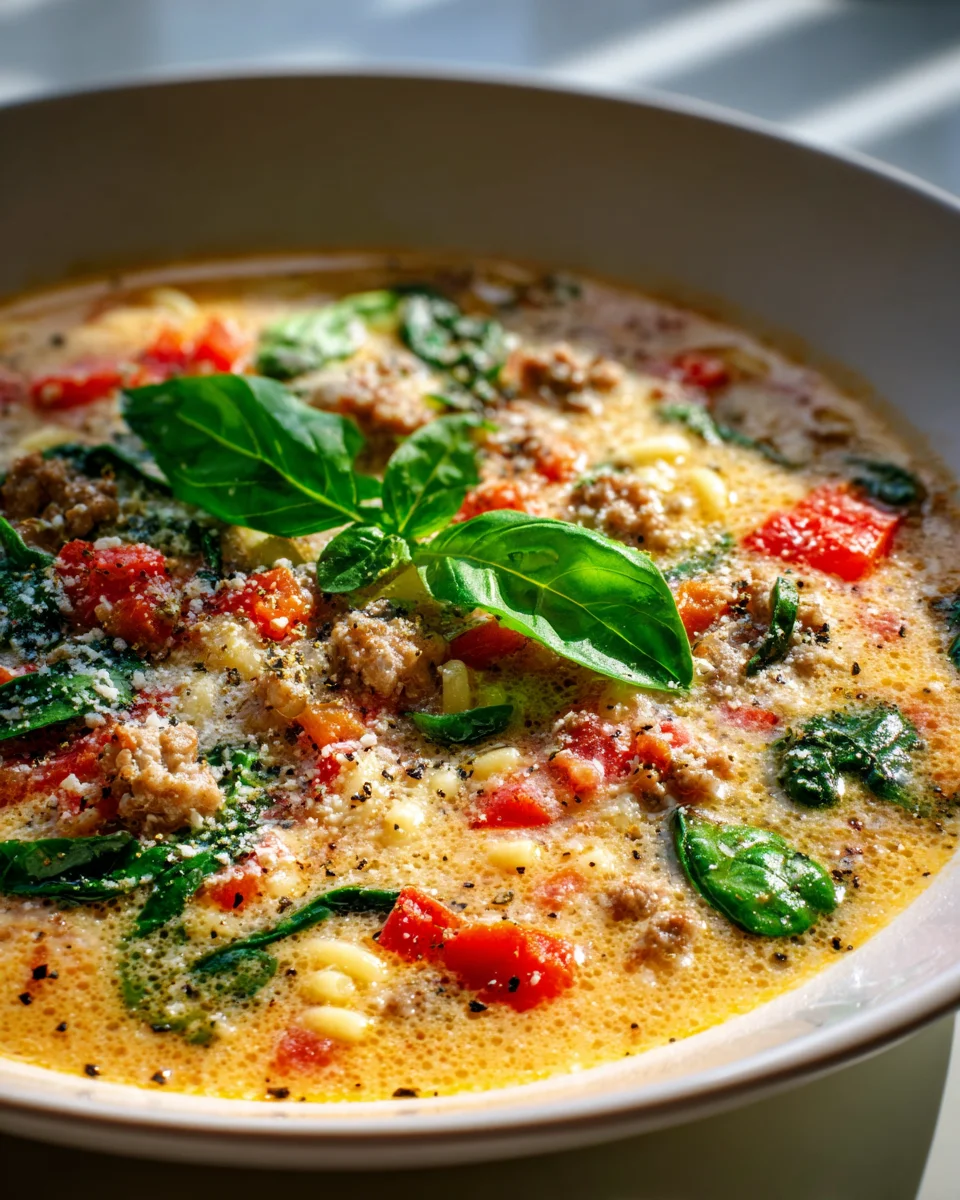 Delicious Parmesan Beef Sausage Ditalini Soup Recipe